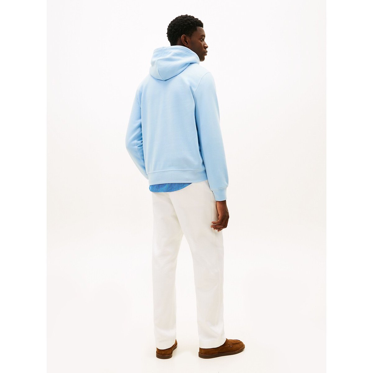 Fleece hoodie met geborduurde vlag marineblauw, TOMMY HILFIGER