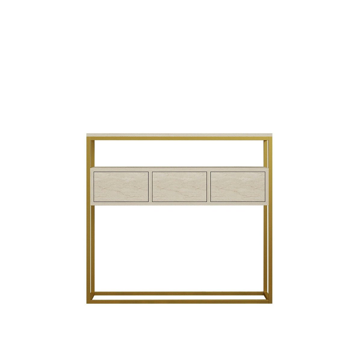 Console d'entrée 3 rangements JENA marbre beige, PIER IMPORT