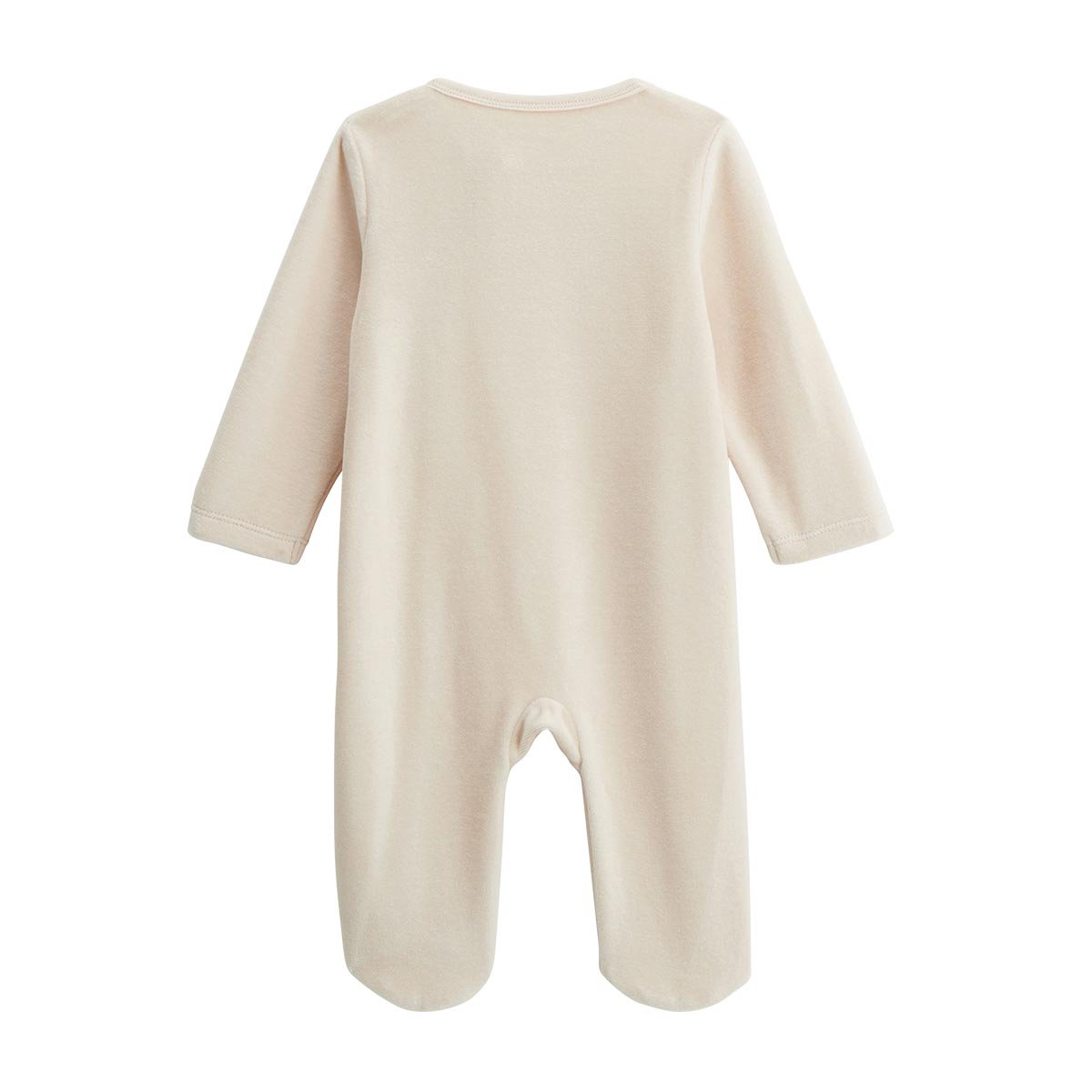 Lot de 2 pyjamas bébé en velours ouverture zippée Perle ecru, PETIT BEGUIN