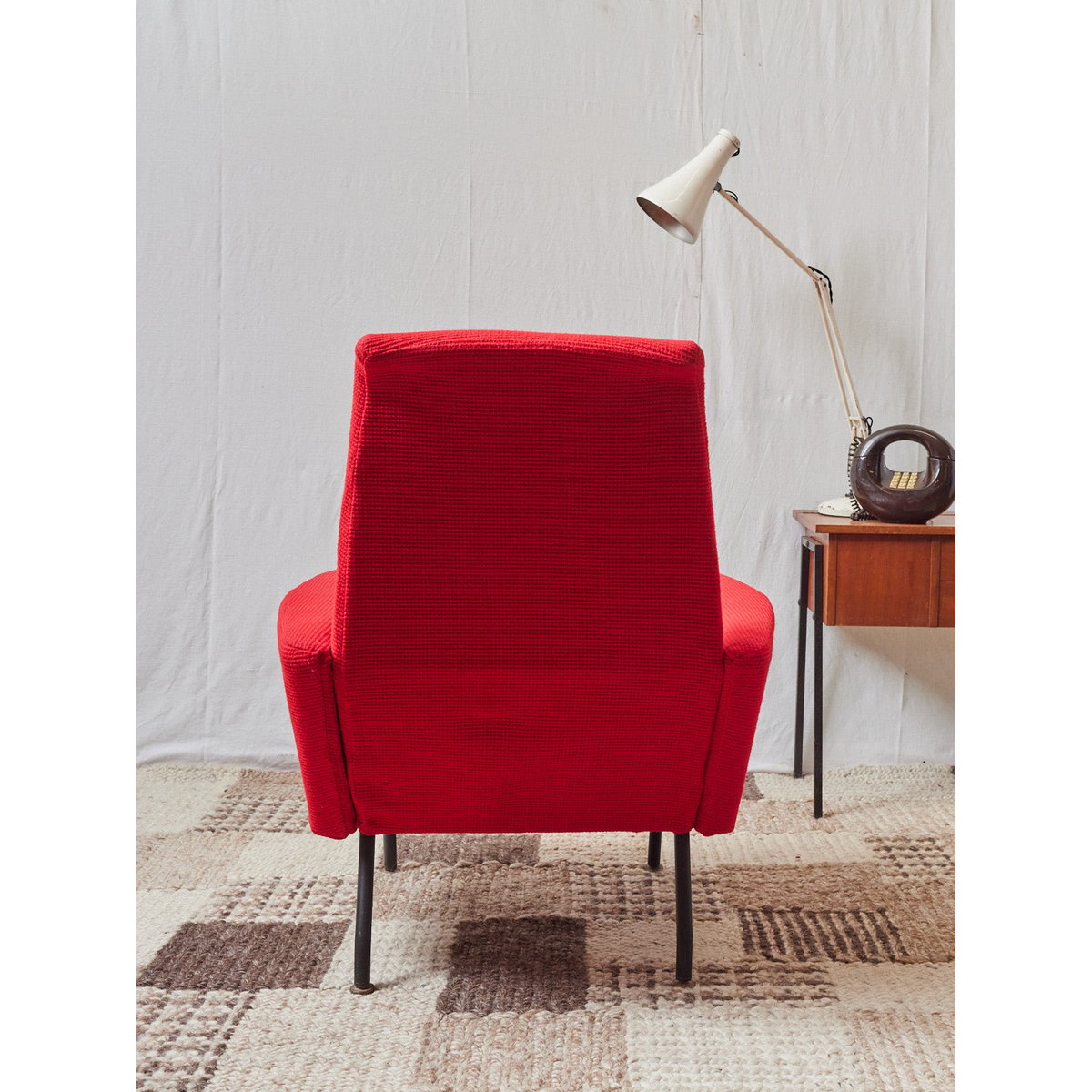 Fauteuil italien rouge Jakob N°971 - Bon état rouge, DEBONGOUT