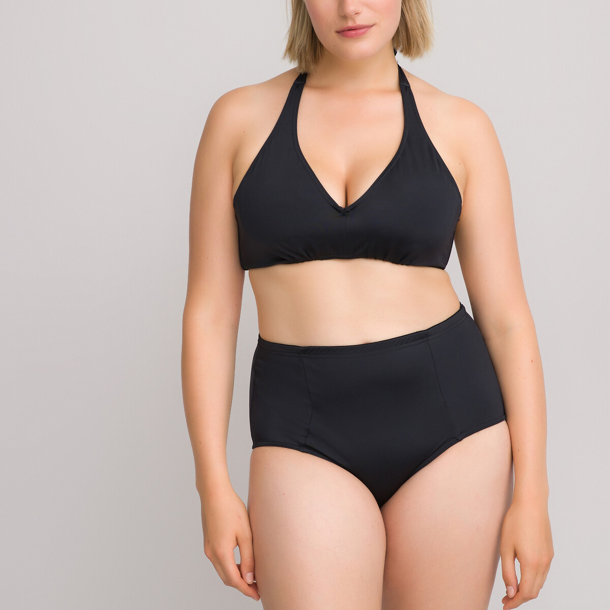 Halterneck Bikini Top black, LA REDOUTE COLLECTIONS PLUS