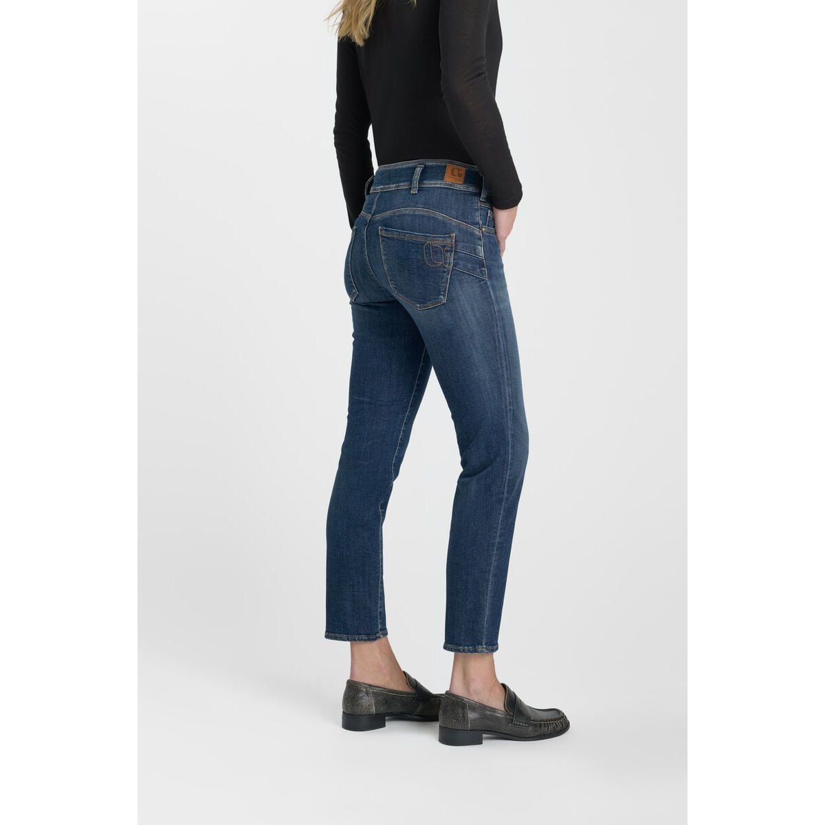 Jeans push-up droite taille haute PULP, 7/8ème blue, LE TEMPS DES CERISES