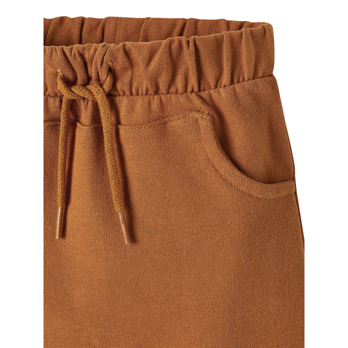 Ensemble bébé tee-shirt et pantalon en molleton rayé / caramel, VERTBAUDET