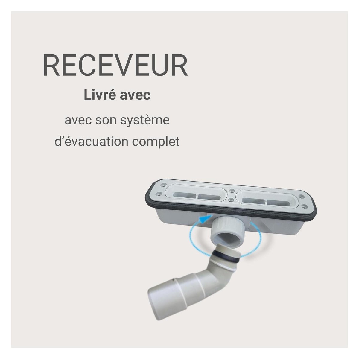 Receveur de douche mural aspect ardoise extra-plat LIVA gris anthracite, MOB IN