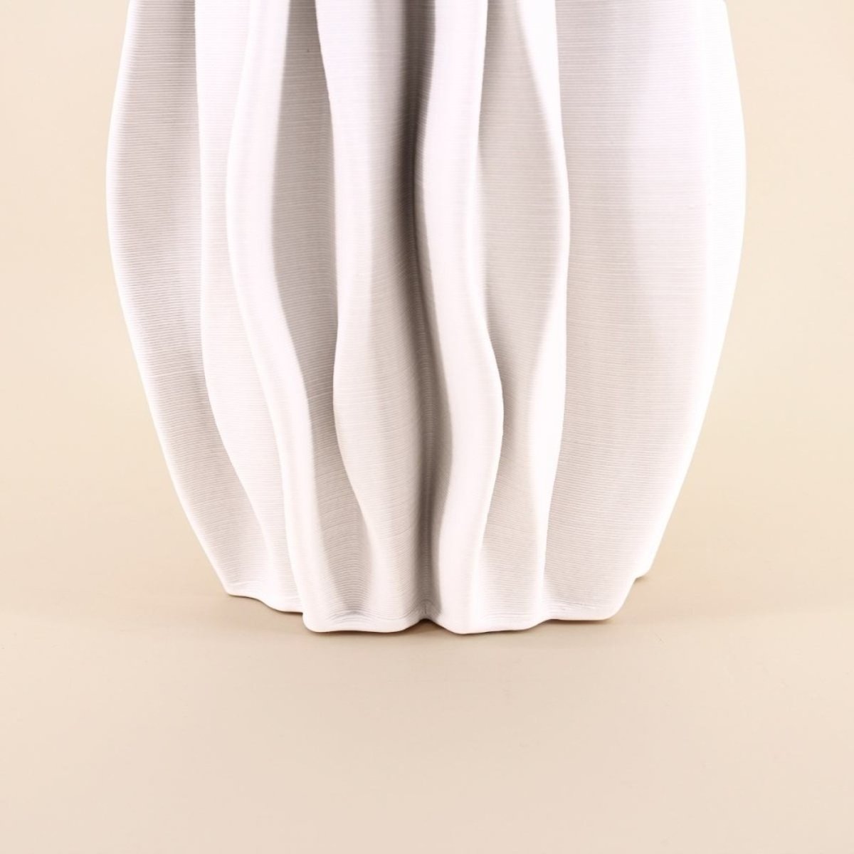 Vase alvéolé en céramique, H37cm blanc, ORNAMI