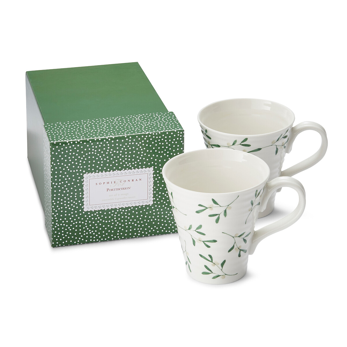 Set of 2 Mistletoe Mugs white, SOPHIE CONRAN FOR PORTMEIRION