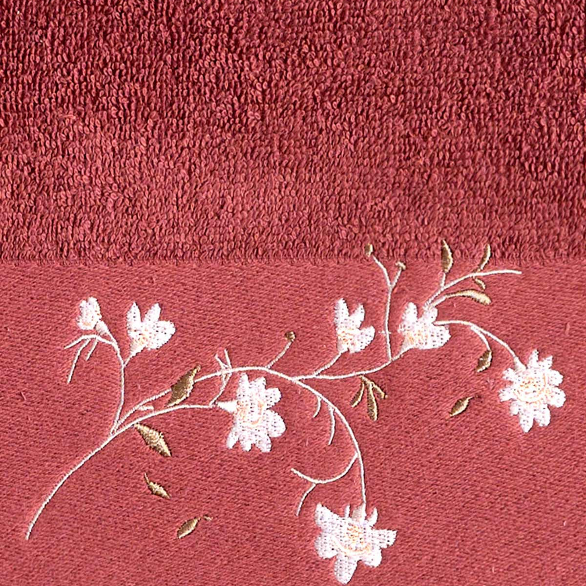Lot de 3 serviettes invité ELISE terre brulée, SENSEI MAISON