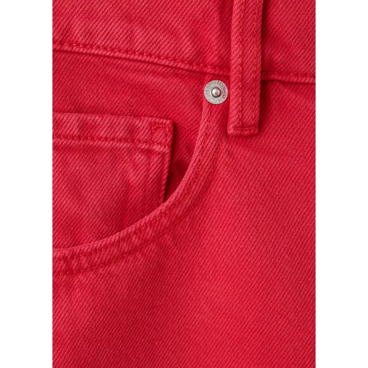Jean balloon coutures rouge, MANGO