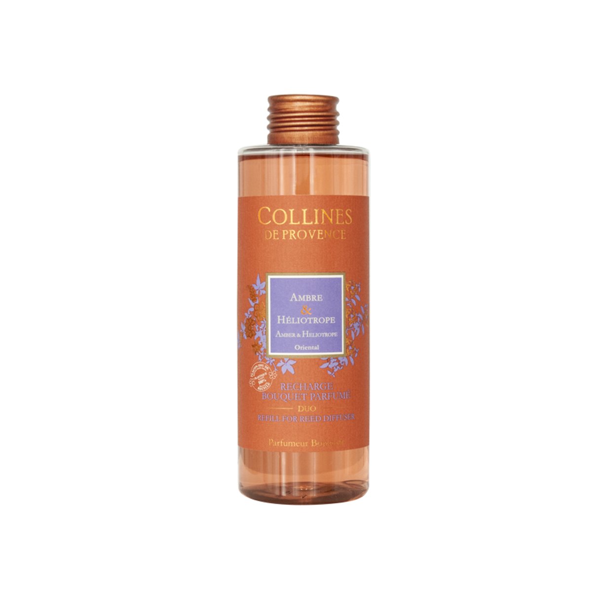 Recharge Diffuseur de parfum Colorée  AMBRE & HÉLIOTROPE rouge, COLLINES DE PROVENCE