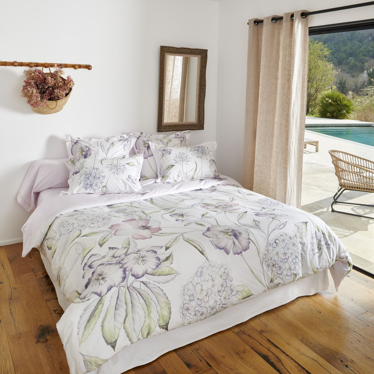 Housse De Couette Percale De Coton - CLAIRE fleurs, TRADITION DES VOSGES