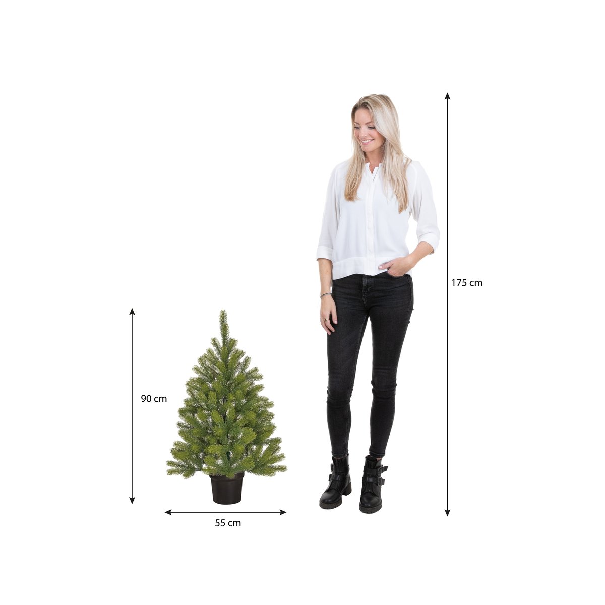 Sapin de Noël artificiel H90 cm NAGOYA vert, BLACK BOX TREES