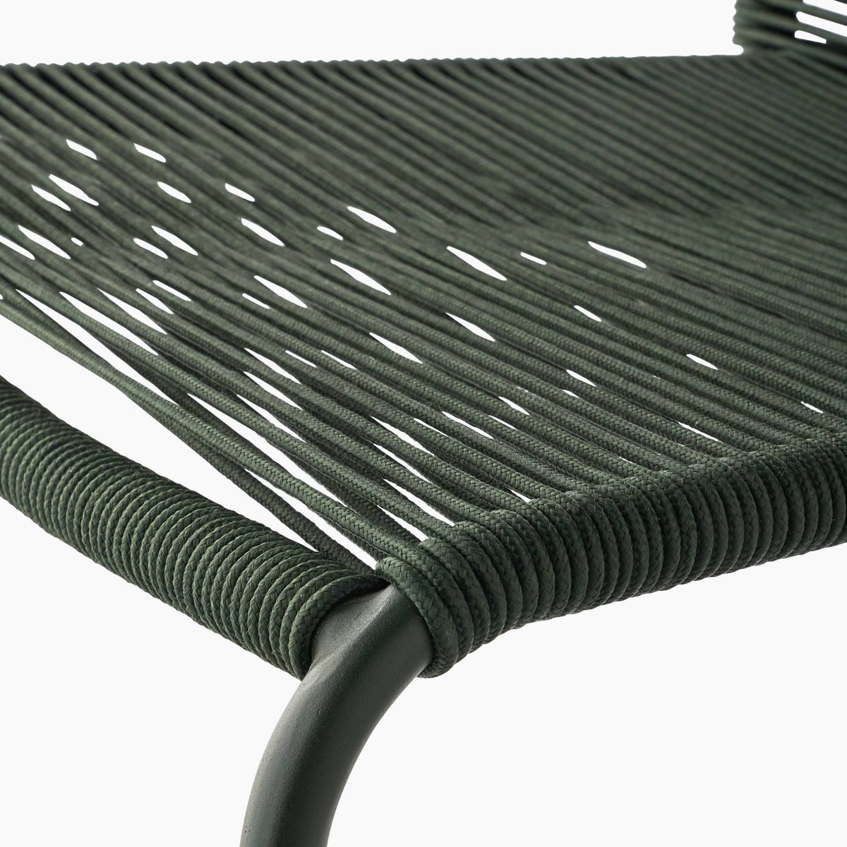 Chaise de jardin, 74x51xH80cm, en corde et métal vert, MONOPRIX