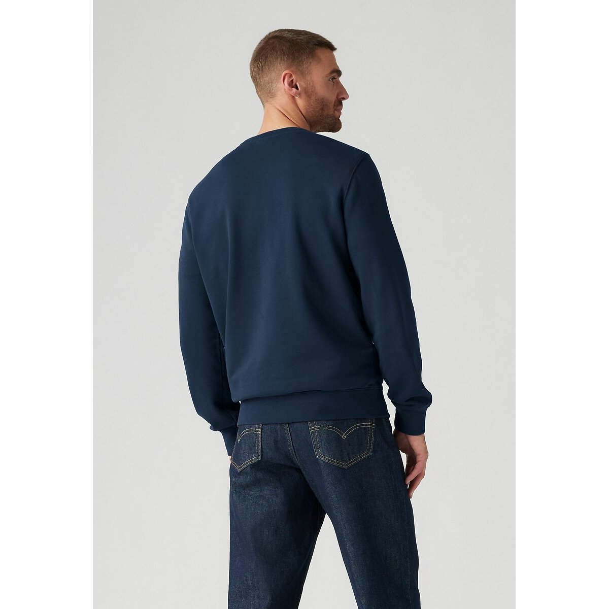 Sweat com gola redonda e logótipo, Chesthit marinho, LEVI'S