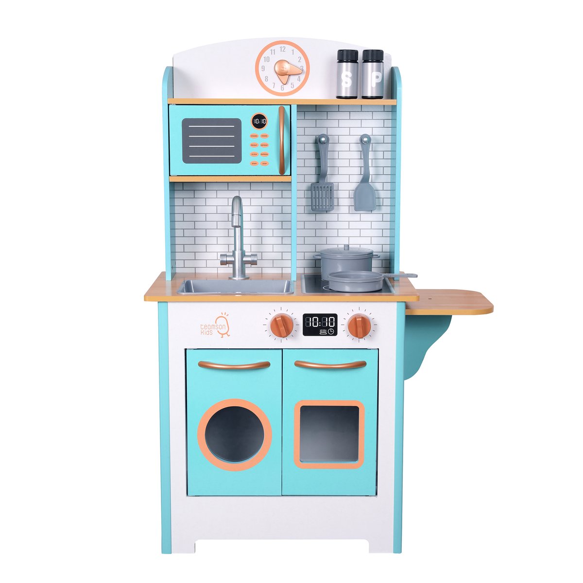 Cuisine Enfant Bois LITTLE CHEF bleu-blanc, TEAMSON KIDS
