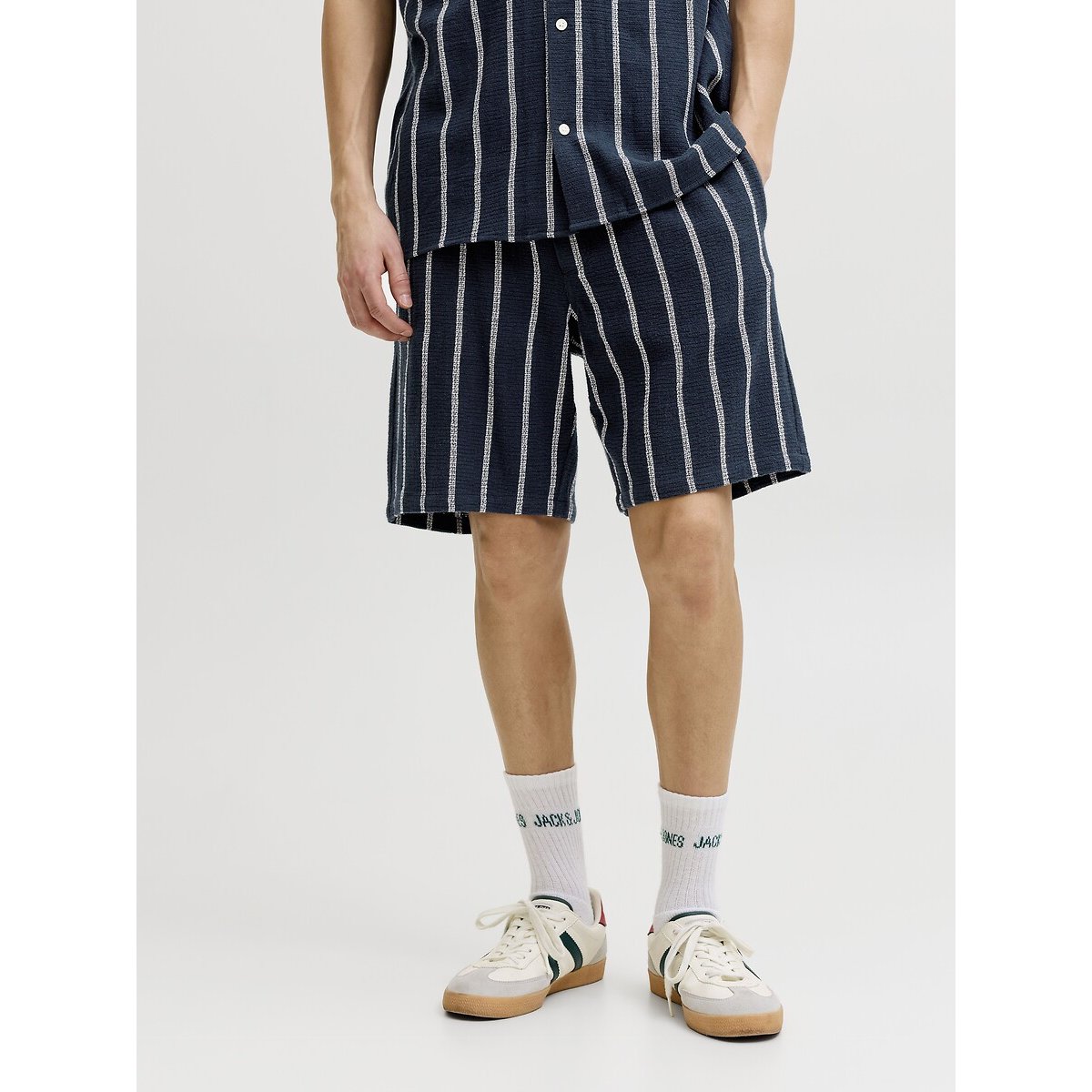 Short en maille à cordon marine, JACK & JONES