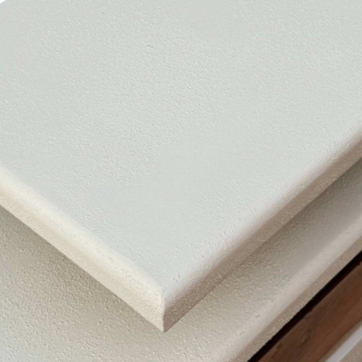 Meuble TV 2 tiroirs en bois effet béton DALVA blanc, MADE IN MEUBLES