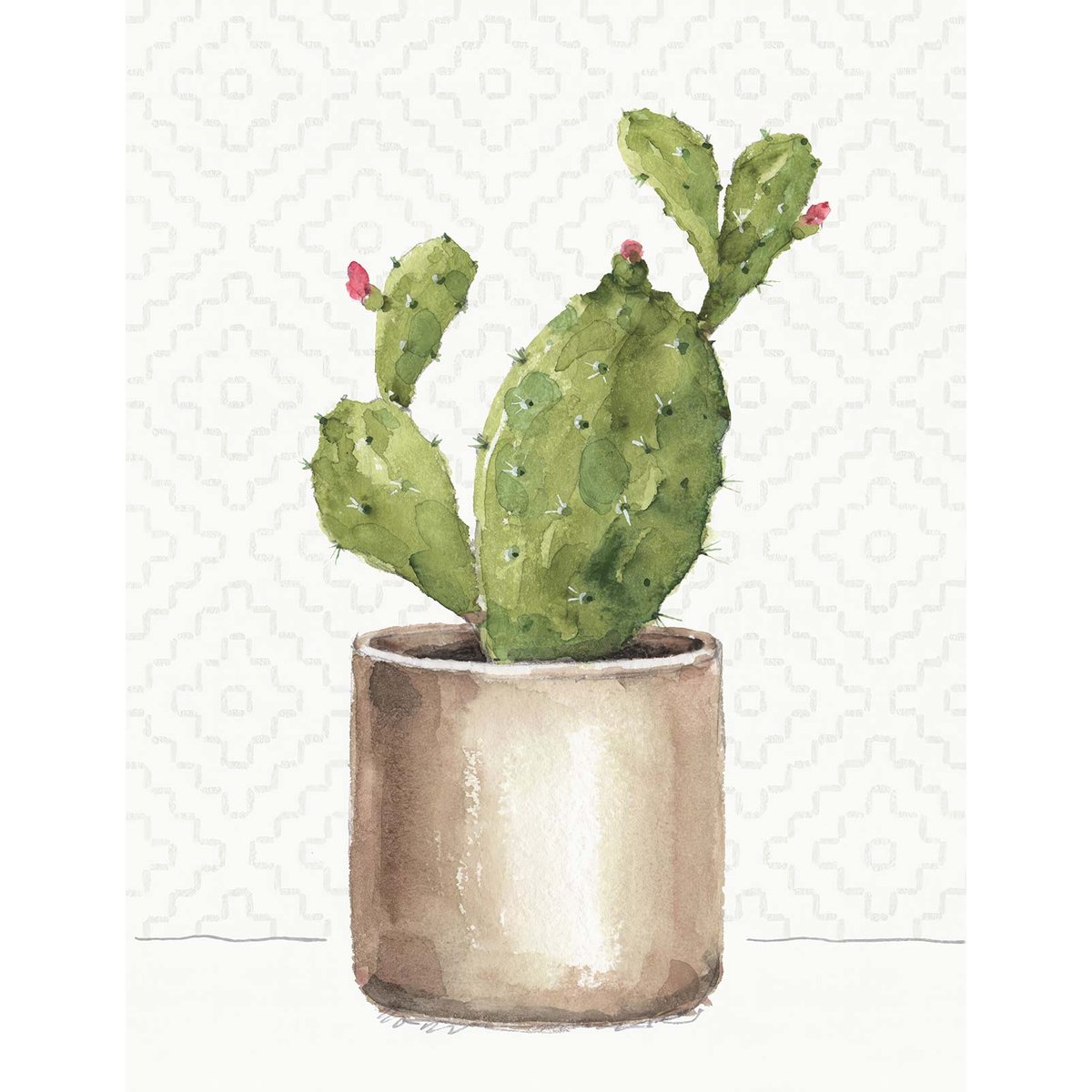 Papier peint exotique cactus en pot intissé, HEXOA