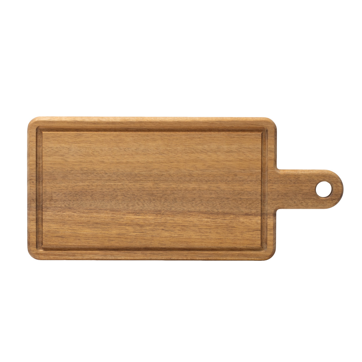 Planche à découper rectangulaire 37.5 x 17 x 1.5 cm avec poignées et rigole - bois, SABATIER TROMPETTE