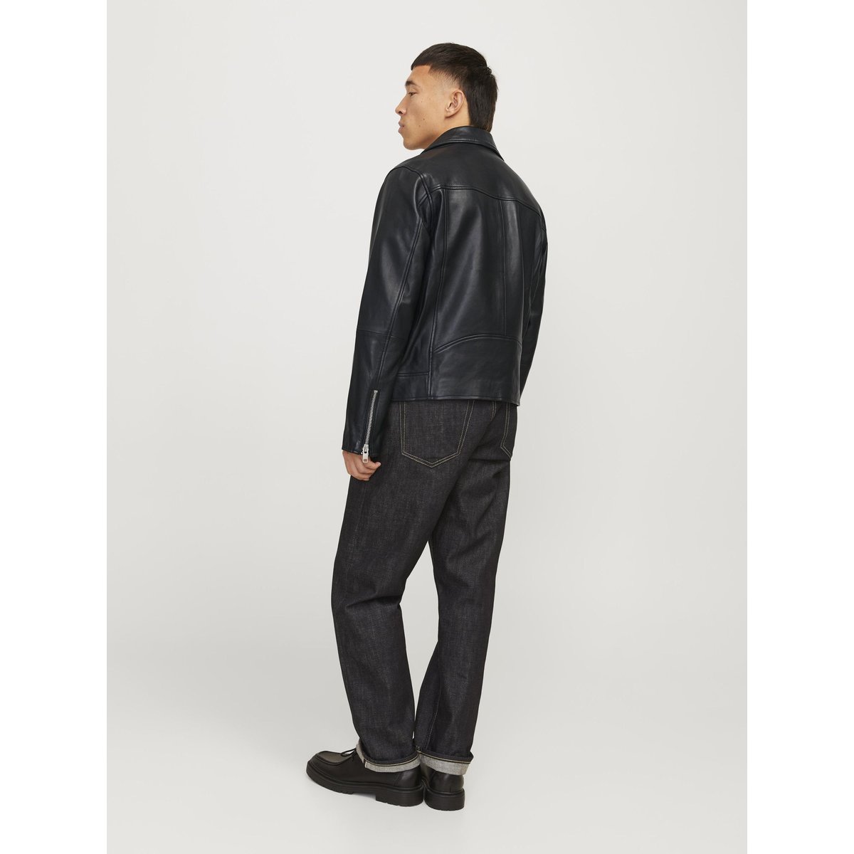 Veste En Cuir black, JACK AND JONES PREMIUM