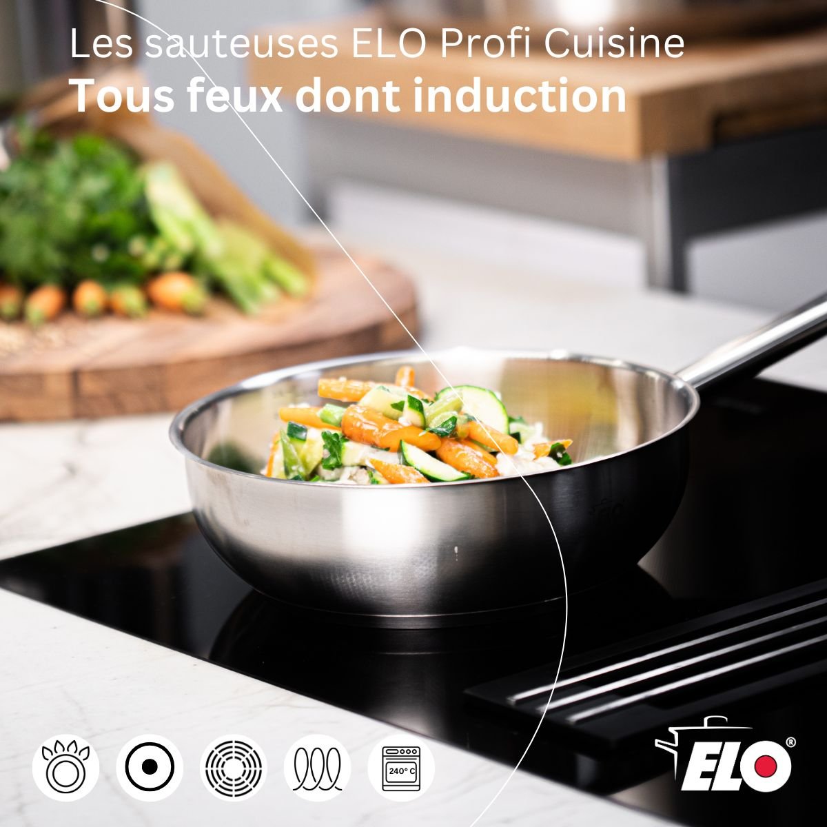 Sauteuse 20 cm en acier inoxydable 18/8 PROFI CUISINE inox, ELO