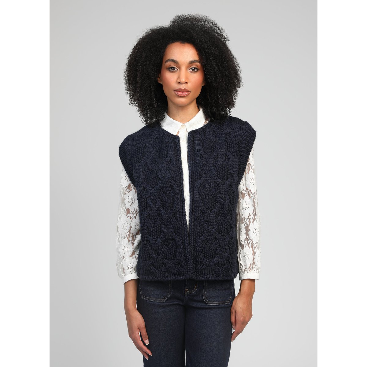 Cardigan Sans Manche LAJOY marine, AN'GE