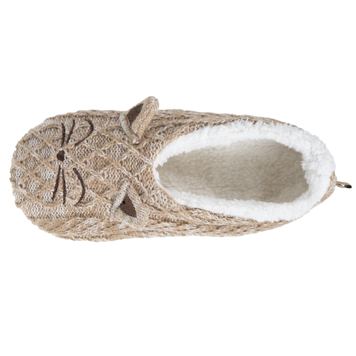Chaussettes d'intérieur maille torsadée, picots antidérapants beige, ISOTONER