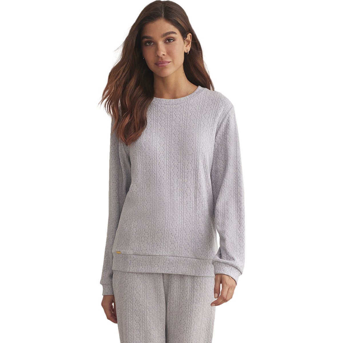 Pyjama pantalon top manches longues TEXTURAS gris, SELMARK