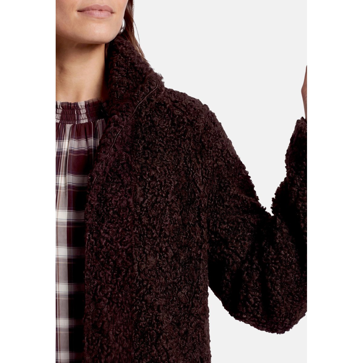 Manteau d'hiver à col droit chocolate plum, ZERO