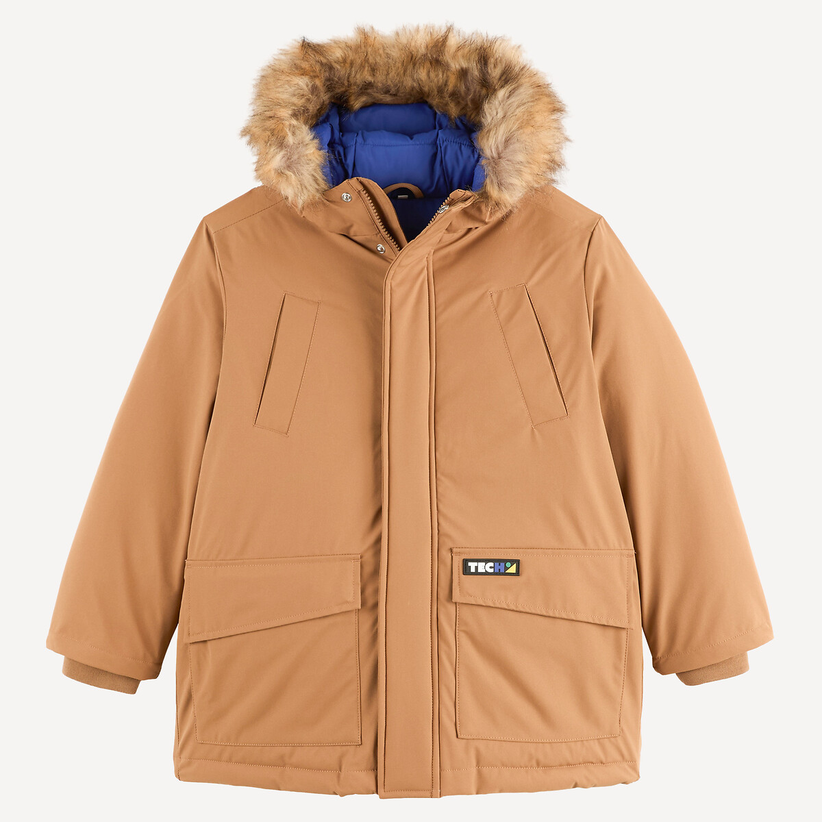 Warmer Parka mit Kapuze und abnehmbarem Kunstfellbesatz kamel, LA REDOUTE COLLECTIONS