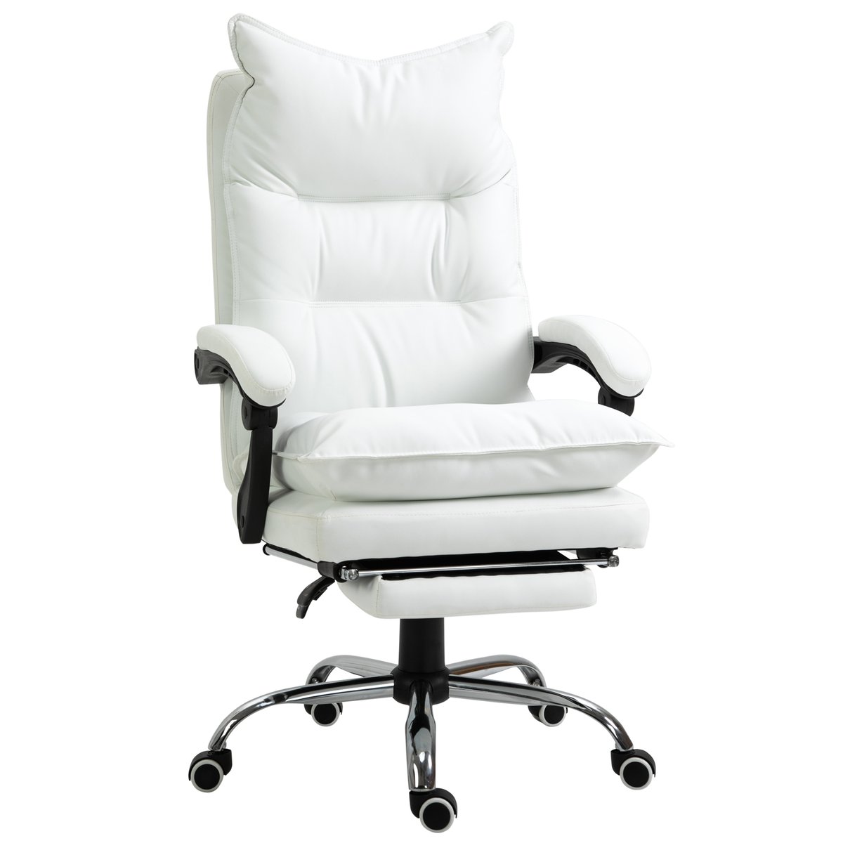 Chaise de bureau Polyuréthane Blanc blanc, HOMCOM