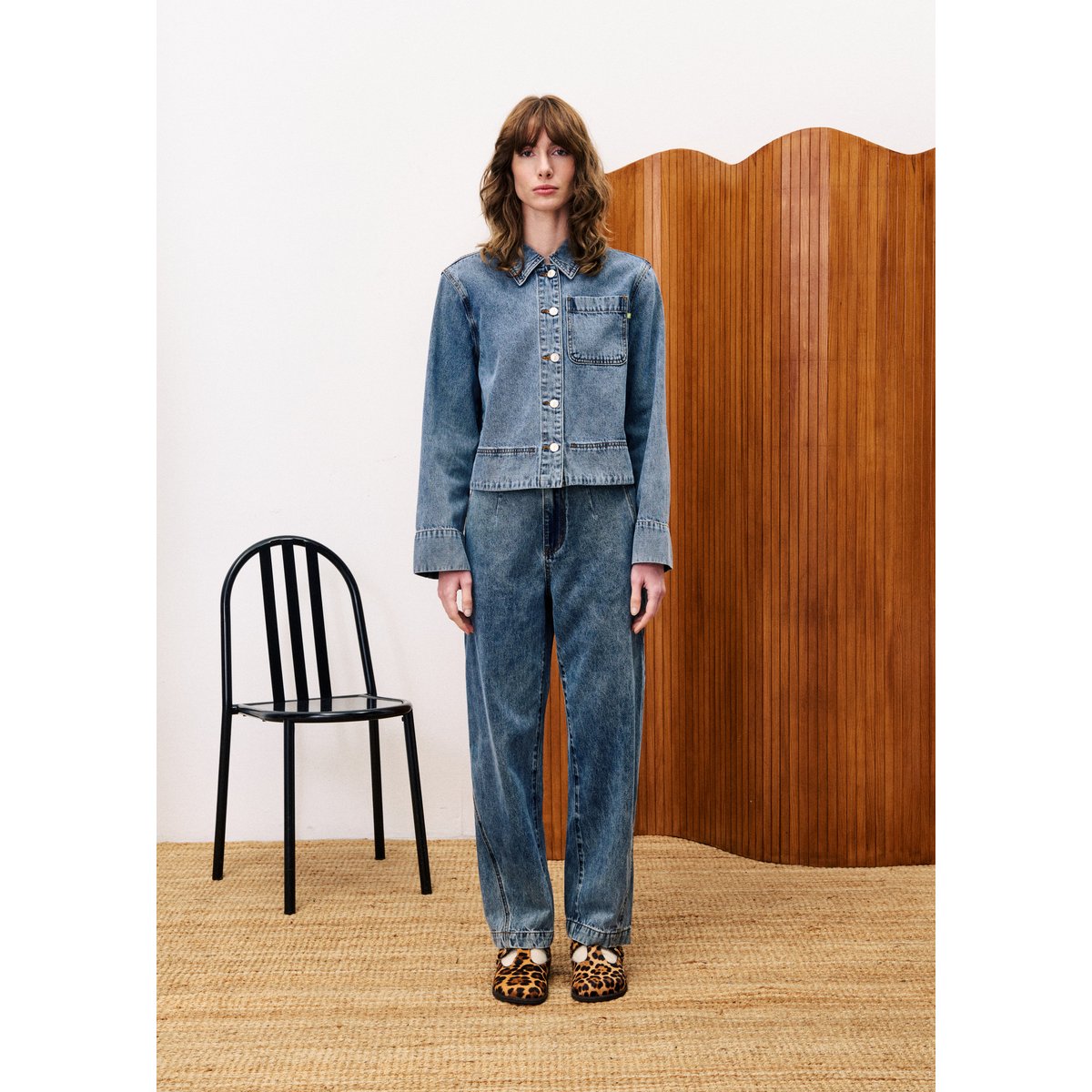 Veste en coton CAMUS bleu jean, FRNCH