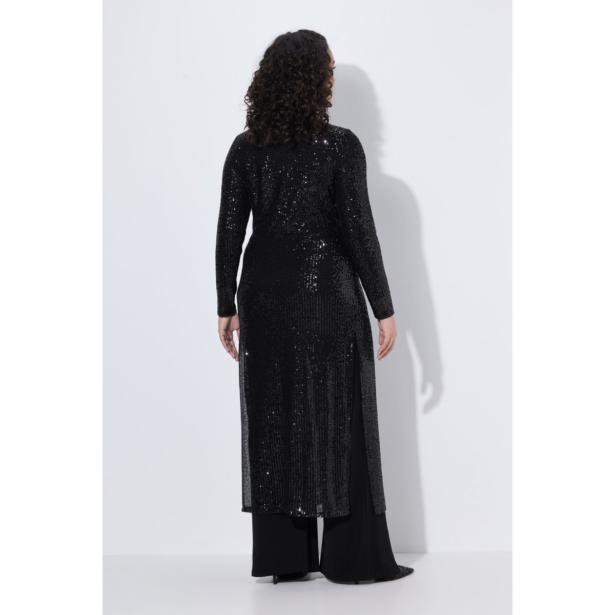 Veste longue à paillettes noir, ULLA POPKEN