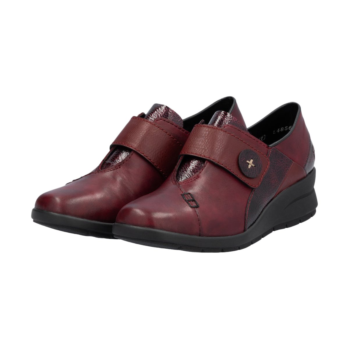 Basket Basse Cuir Cristallino rouge, RIEKER