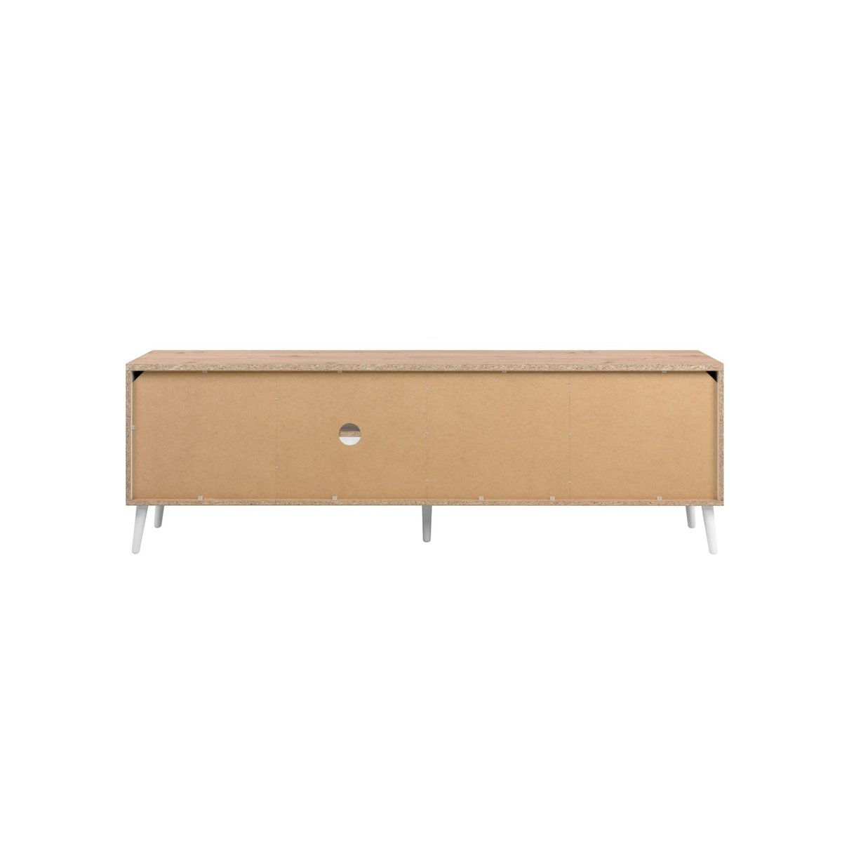Meuble TV scandinave 2 portes 2 tiroirs ALVA bois naturel, PIER IMPORT