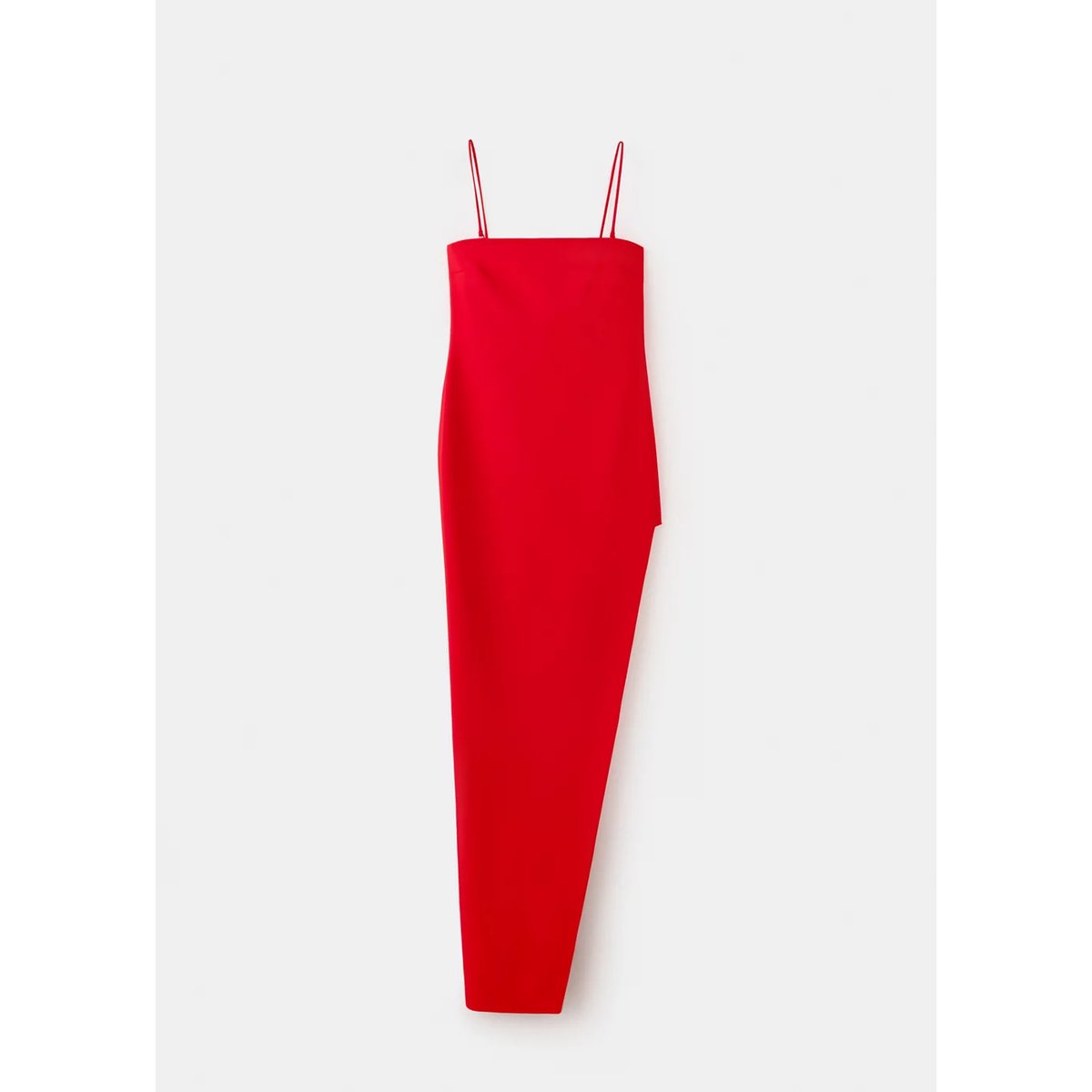 Robe asymétrique bustier rouge, MANGO