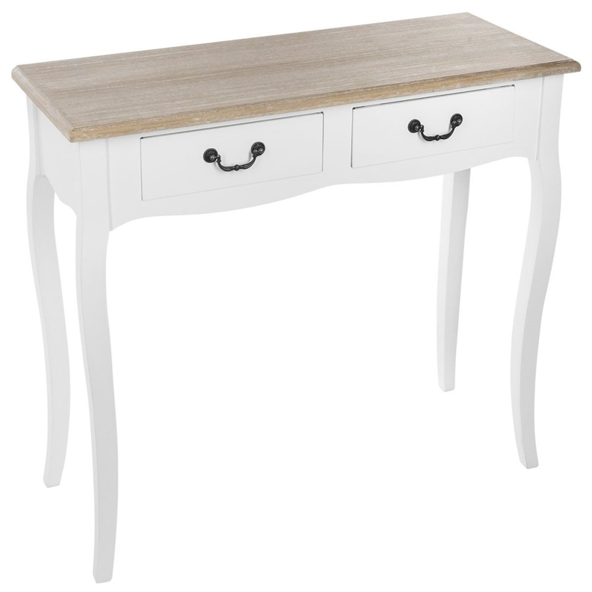 Console 2 tiroirs Chrysa blanc, ATMOSPHERA