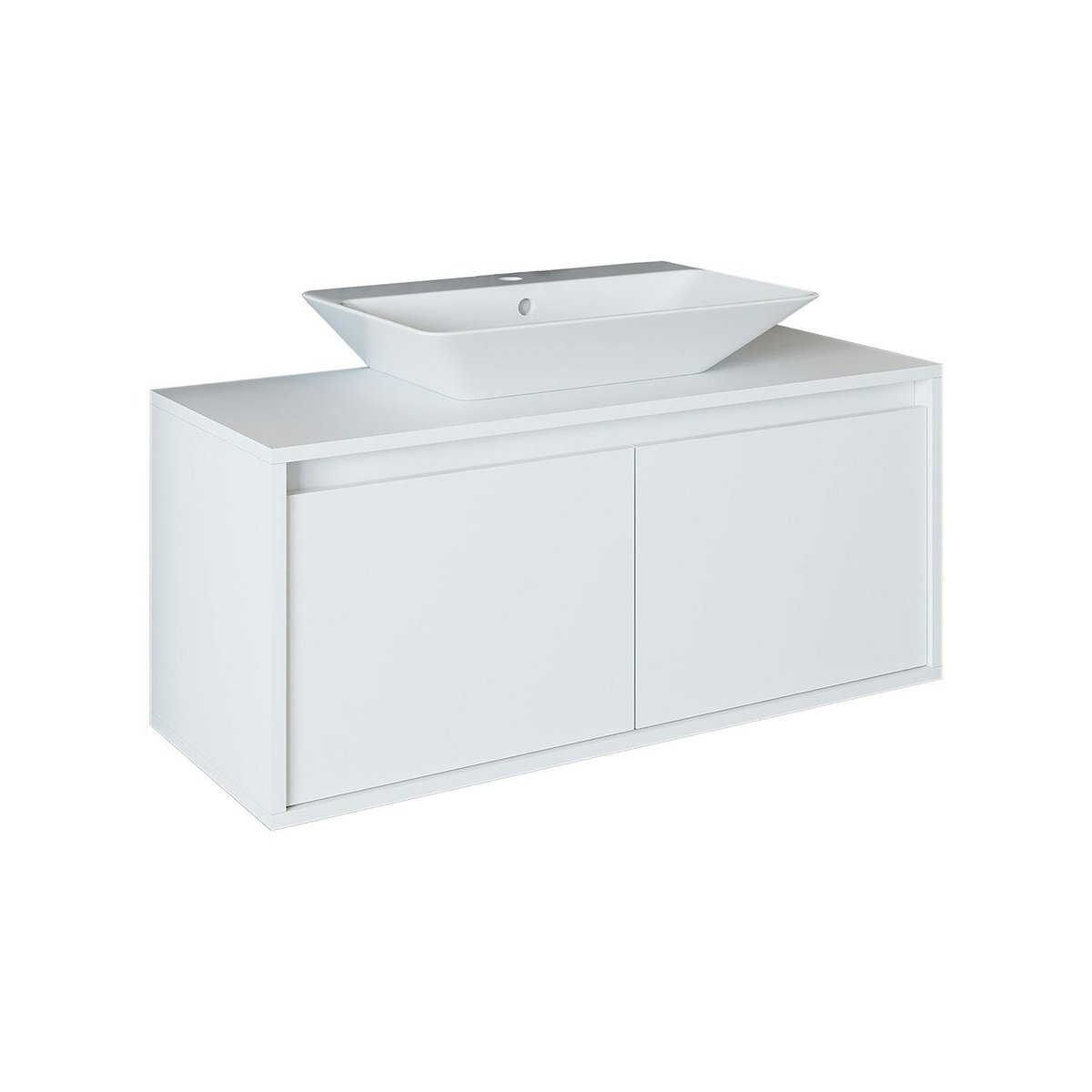 Meuble vasque suspendu 2 portes + vasque FLOE blanc, PIER IMPORT