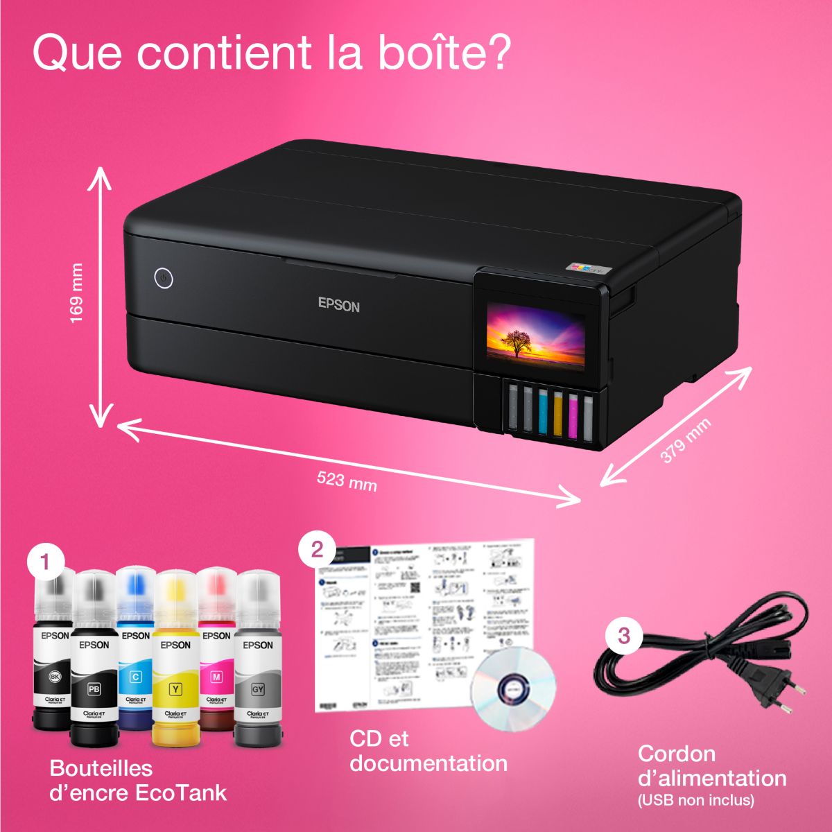 Imprimante jet d'encre EcoTank ET-8550 noir, EPSON