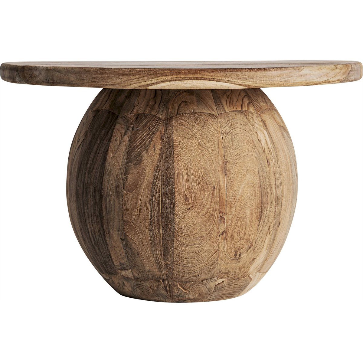 Table basse en teck marron clair bois vieilli, RECOLLECTION