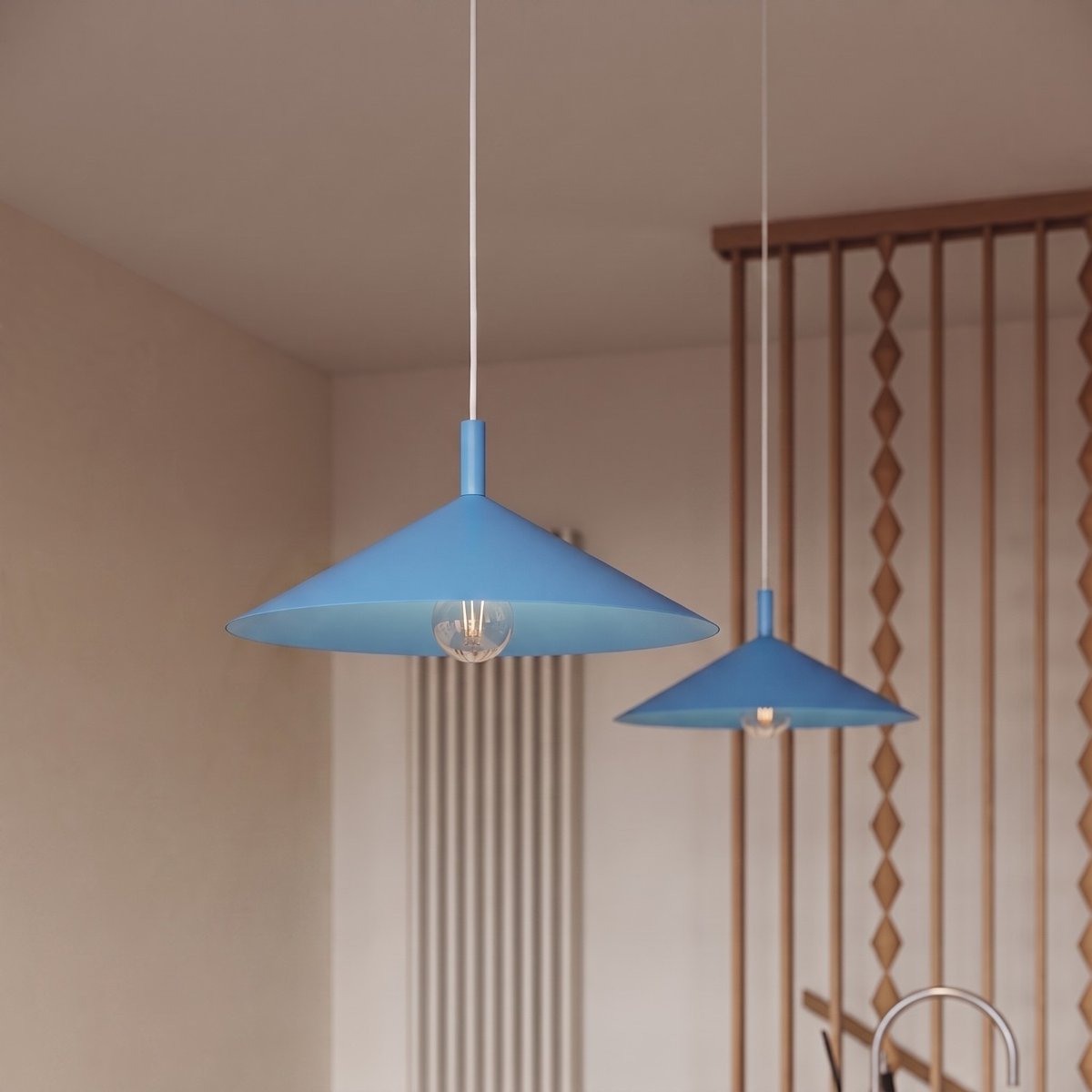 Suspension Acier Bleu E27 1 Nox bleu, EDEN