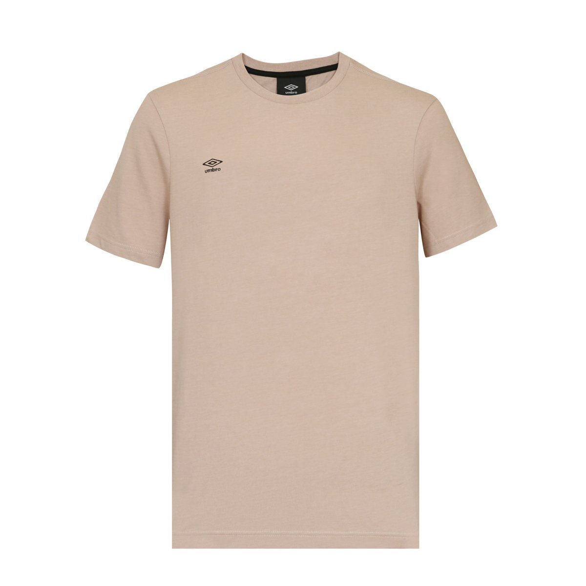 T-shirt col rond regular en coton beige/noir, UMBRO