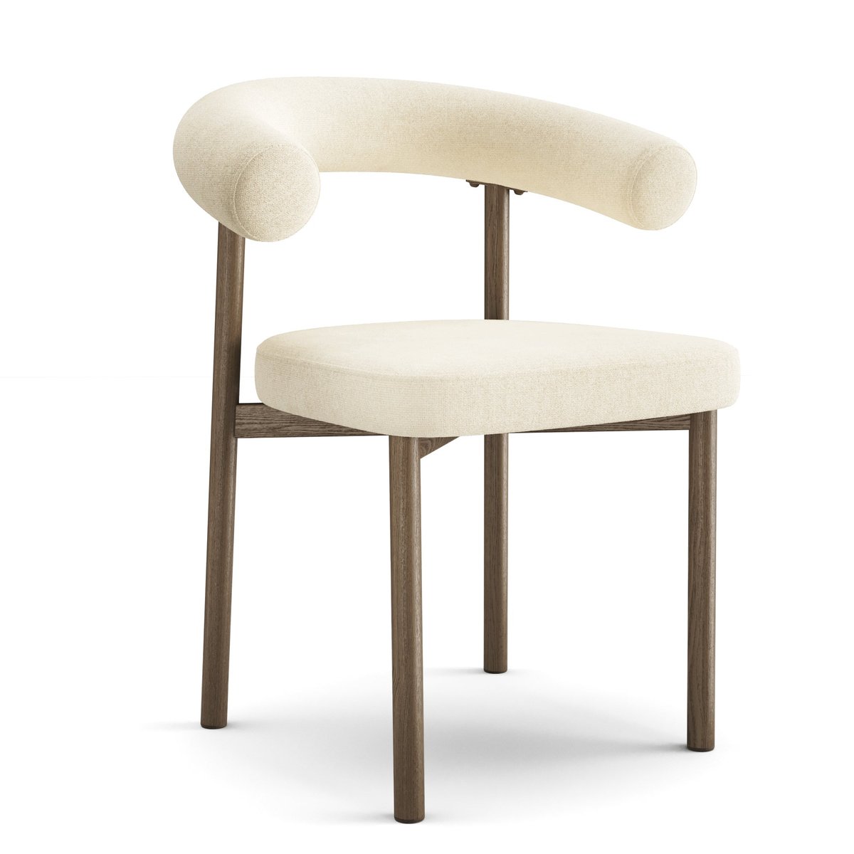Lot de 2 chaises en tissu tramé toucher doux HARPER crème, SIA HOME