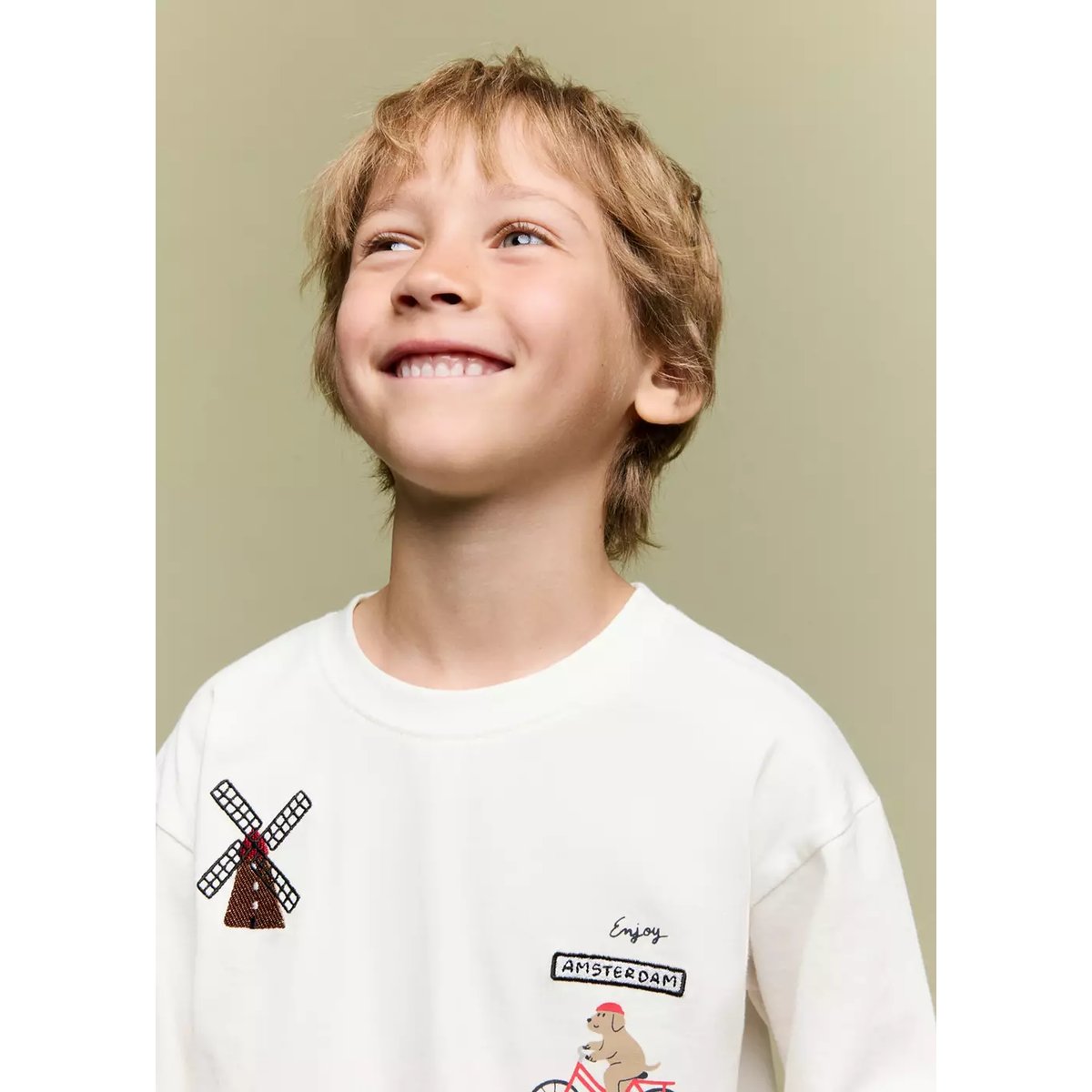 T-shirt coton broderies blanc cassé, MANGO BABY