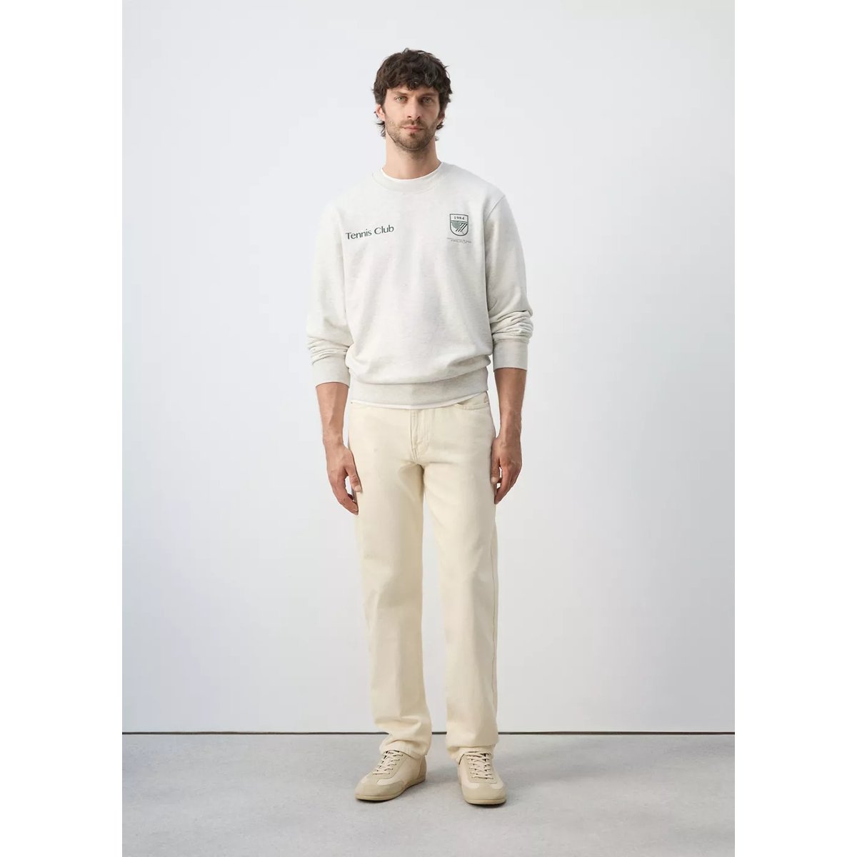 Sweat-shirt polo 100 % coton gris, MANGO MAN