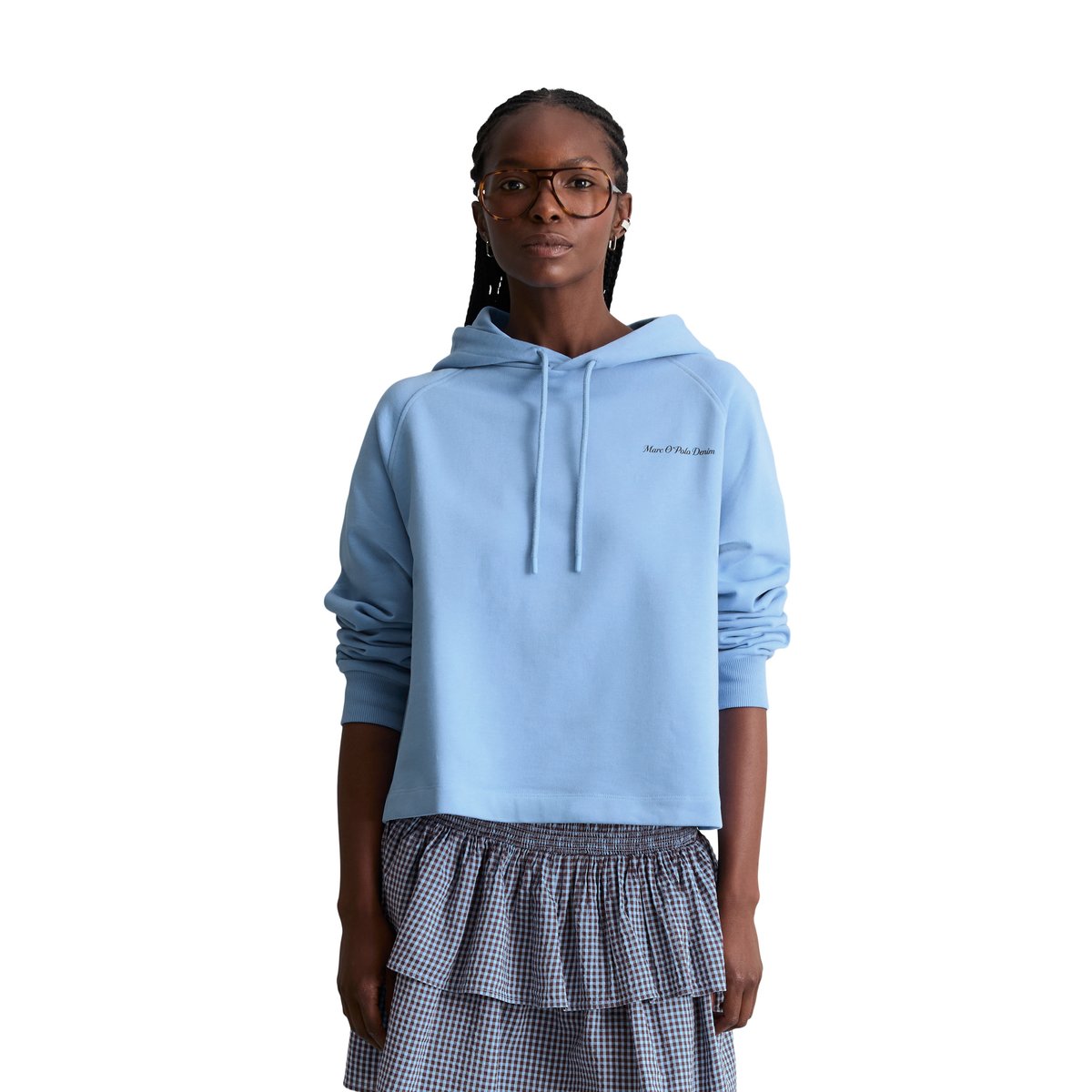 Hoodie oversize en French Terry doux bleu moyen, MARC O’POLO DENIM