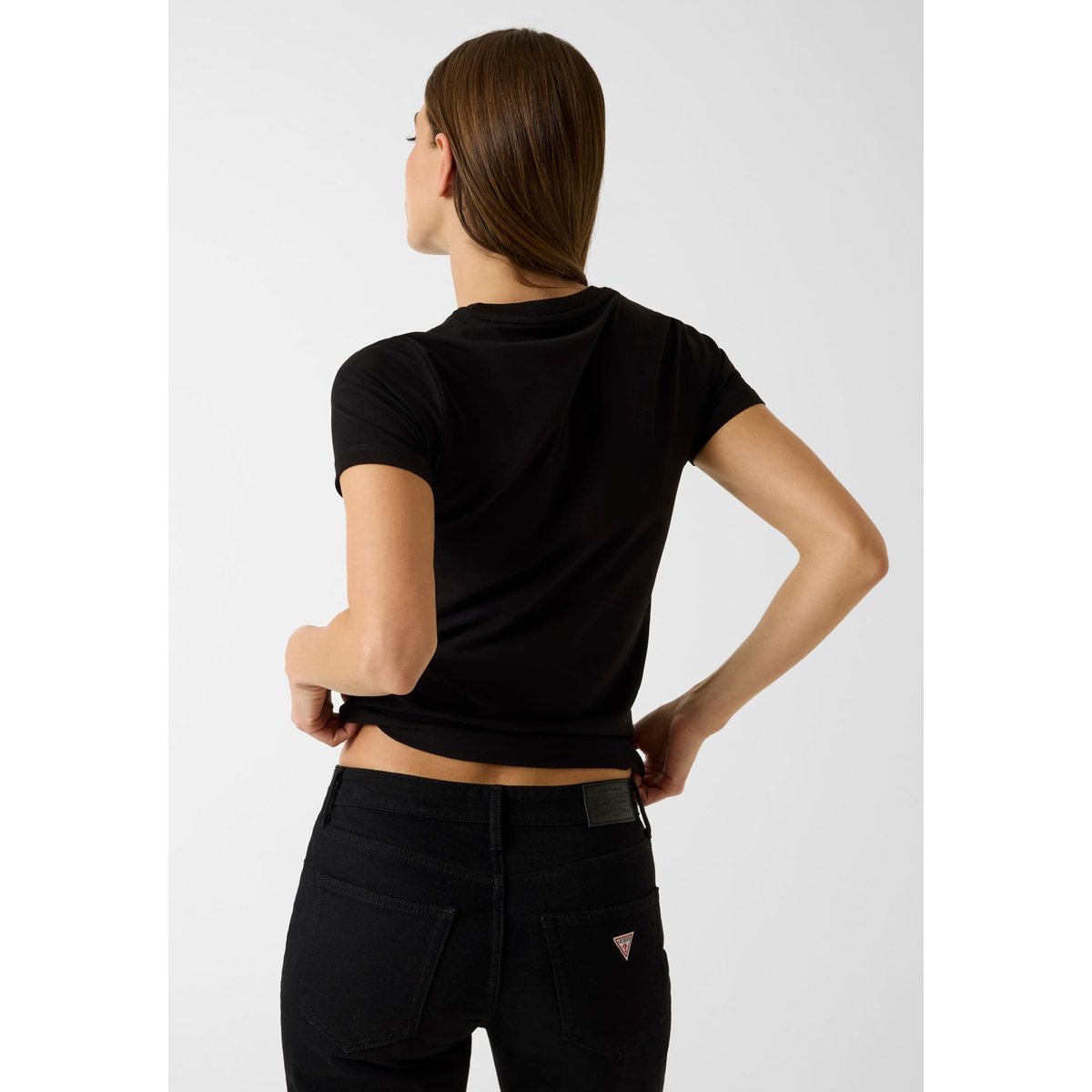 T-Shirt Slim American Tradition noir, GUESS JEANS