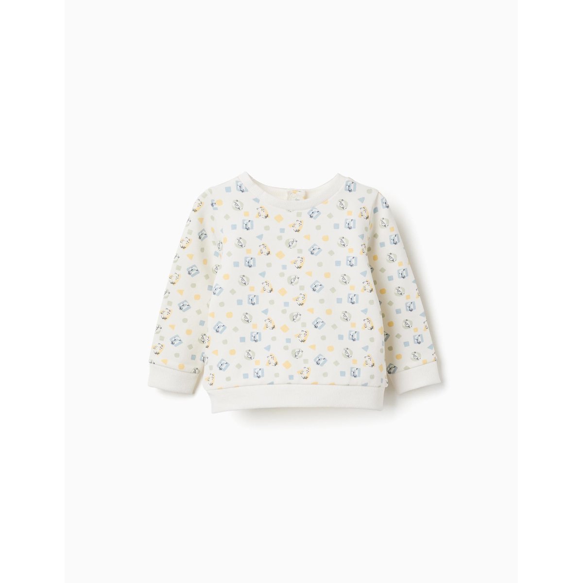 Sweat en coton peigné avec motif coloré blanc, ZIPPY