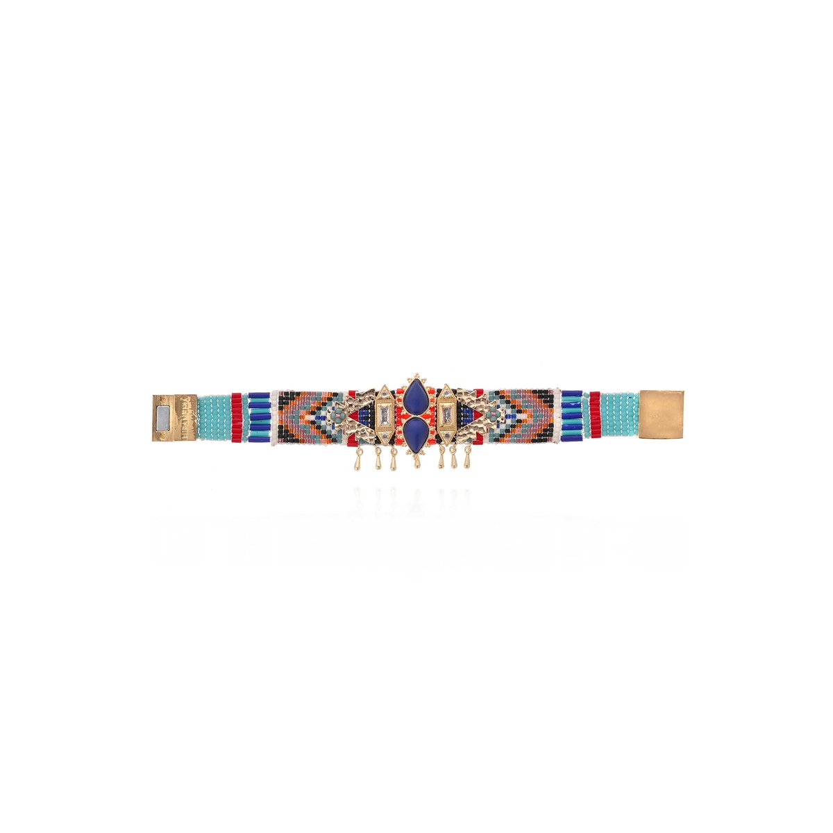 Bracelet manchette perles tissées RANYA indigo, HIPANEMA