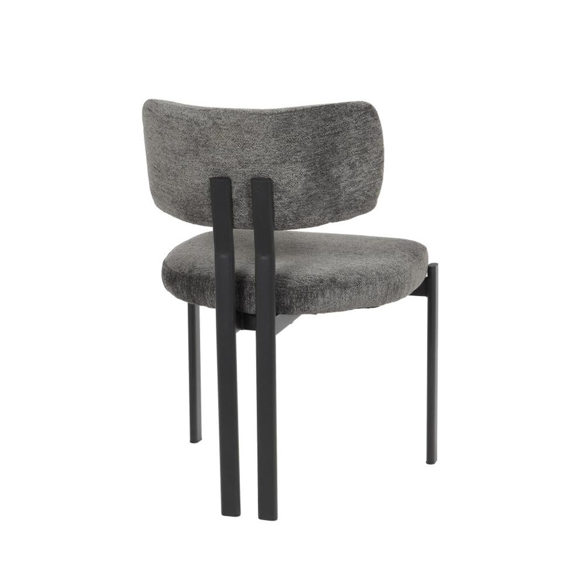 Chaise de salle à manger Gleen   foncé avec piètement noir (lot de 2) gris, AMADEUS