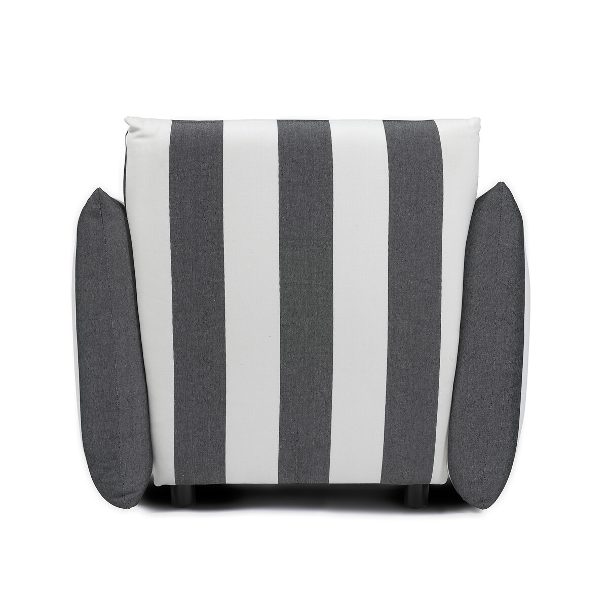 Saxon Stripy Double-Cushioned  Snuggle Chair white/black stripes, ÉDITÉ